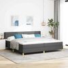 vidaXL Boxspringbett mit Matratze Dunkelgrau 200 x 200 cm Stoff