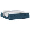 vidaXL Ottoman-Bett mit Matratzen Dunkelblau 160x200 cm Samt