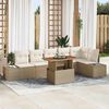 vidaXL Garten Essgruppe mit Kissen mit Kissen 7 pcs Beige und Creme