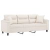 vidaXL 3-Sitzer-Sofa mit Kissen Beige 180 cm Mikrofasergewebe