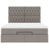 vidaXL Ottoman-Bett mit Matratze & LEDs Taupe 140x200 cm Stoff