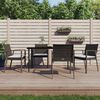 vidaXL 5-tlg. Garten-Essgruppe mit Kissen Poly Rattan und Stahl