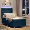 vidaXL Boxspringbett mit Matratze mit Kopfteil Blau 80 x 200 cm Stoff