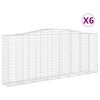 vidaXL Gabionen mit Hochbogen 6 Stk. 400x50x160/180cm Verzinktes Eisen