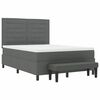 vidaXL Boxspringbett mit Matratze Dunkelgrau 140 x 200 cm Stoff