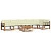 vidaXL Outdoor-Sofagarnitur 7 Stk. Natur und Creme