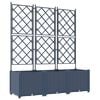 vidaXL Garten-Pflanzgef&auml;&szlig; 3 stk. Grau 120 x 40 x 143 cm PP