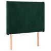 vidaXL Kopfteil mit Ohren Dunkelgr&uuml;n 93x16x118/128 cm Samt