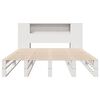 vidaXL Massivholzbett mit Regal ohne Matratze Wei&szlig; 160x200 cm