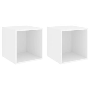 vidaXL Wandschr&auml;nke 2 Stk. Wei&szlig; 37x37x37 cm Holzwerkstoff