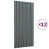 vidaXL Dachpaneele 12 Stk Verzinkter Stahl Anthrazit 80x36 cm