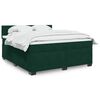vidaXL Boxspringbett mit Matratze Dunkelgr&uuml;n 180x200 cm Samt