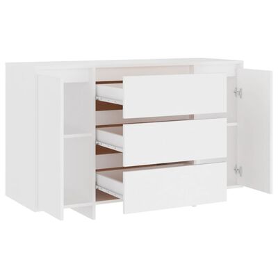 vidaXL Sideboard mit 3 Schubladen Weiß 120x41x75 cm Holzwerkstoff