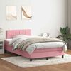 vidaXL Boxspringbett mit Matratze & LED Rosa 120x220 cm Samt
