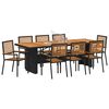 vidaXL Garten Essgruppe 9 pcs Schwarz und Braun Poly-Rattan
