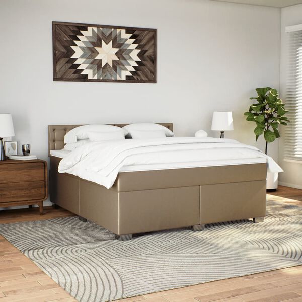 vidaXL Boxspringbett Matratze Cappuccino-Braun 180x200 cm Kunstleder