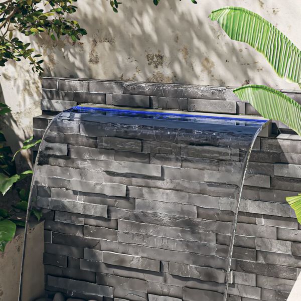 vidaXL Wasserfall-Element mit RGB LEDs Edelstahl 108 cm