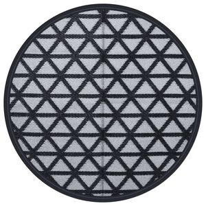 vidaXL Outdoor-Teppich ARAKIL Schwarz &Oslash;160 cm PP