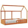 vidaXL Kinderbett Hausbett Wachsbraun 90x200 cm Kiefer