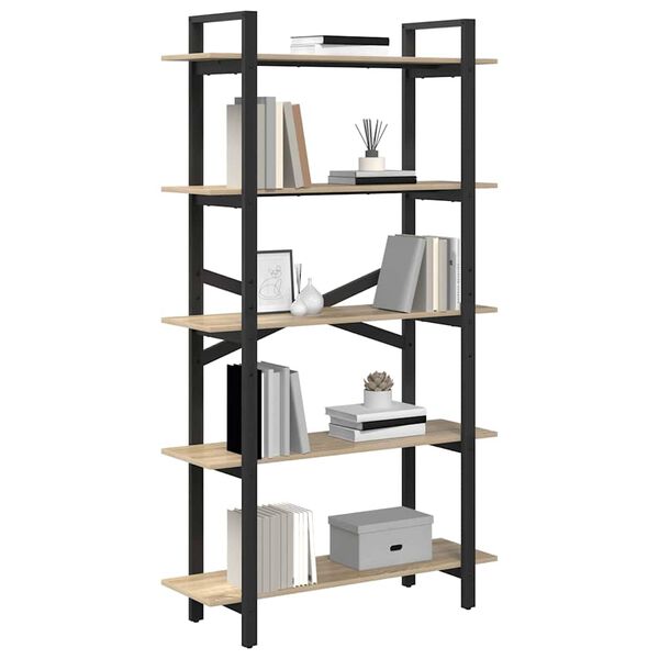 vidaXL B&uuml;cherregal Sonoma-Eiche 100 x 33,5 x 178 cm Holzwerkstoff