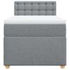 vidaXL Boxspringbett mit Matratze Hellgrau 90x190 cm Stoff