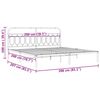 vidaXL Bettgestell mit Kopfteil Metall Wei&szlig; 200x200 cm