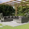 vidaXL 9-tlg. Garten-Lounge-Set mit Kissen Grau Poly Rattan