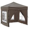 vidaXL Partyzelt Faltbar mit Seitenw&auml;nden Taupe 2x2 m