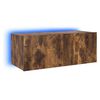 vidaXL TV-Wandschrank mit LED-Leuchten R&auml;uchereiche 80x35x31 cm
