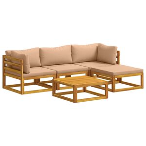 vidaXL Sofa-Set 5 stk. Natur Massivholz Akazie