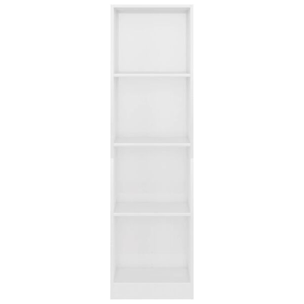 vidaXL B&uuml;cherregal 4 F&auml;cher Hochglanz-Wei&szlig; 40x24x142 cm Holzwerkstoff