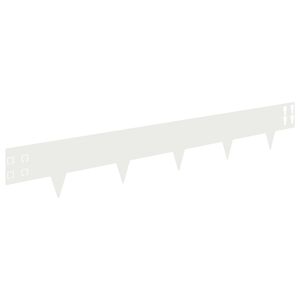 vidaXL Raseneinfassung 10 pcs 100 x 15 cm Stahl Wei&szlig;