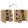 vidaXL Highboard 2 pcs Artisan-Eiche Ingenieurholz und Glas