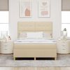 vidaXL Boxspringbett mit Matratze Creme 140 x 200 cm Stoff