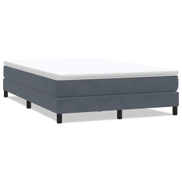 vidaXL Boxspringbett ohne Matratze Dunkelgrau 140x220 cm Samt