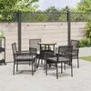 vidaXL Garten Essgruppe 5 pcs Schwarz Poly Rattan