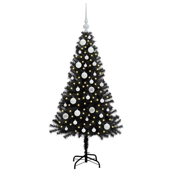 vidaXL Weihnachtsbaum mit 150 LEDs mit St&auml;nder Schwarz 120 cm PVC