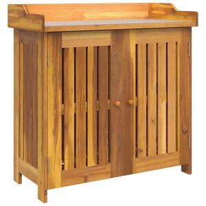 vidaXL Garten-Schrank Natur 78 x 36,5 x 78 cm Massivholz Akazie