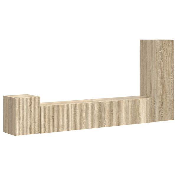 vidaXL TV-Schrankset Wandmontiert 3 pcs Sonoma-Eiche Holzwerkstoff