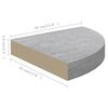 vidaXL Eck-Schweberegale 4 Stk. Betongrau 35x35x3,8 cm MDF