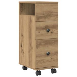vidaXL Badschrank Schmal mit Rollen Artisan-Eiche Holzwerkstoff