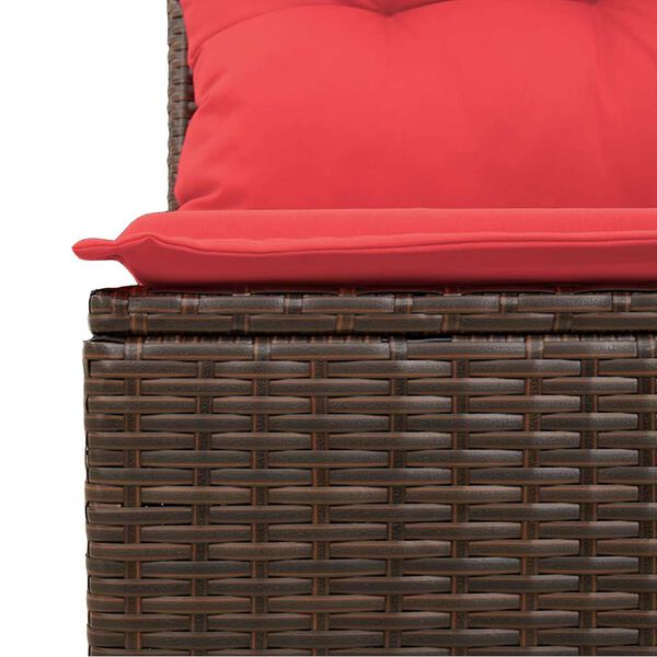 vidaXL 9-tlg. Garten-Sofagarnitur mit Kissen Braun Poly Rattan