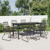 vidaXL 7-tlg. Garten-Essgruppe Schwarz PVC-Rattan