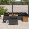 vidaXL Gartensofa-set mit Kissen 11 pcs Schwarz Poly-Rattan