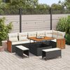 vidaXL Gartensofa-set mit Kissen 11 pcs Schwarz und Creme Poly-Rattan