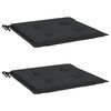 vidaXL Gartenstuhl-Kissen 2 Stk. Schwarz 50x50x3 cm Oxford-Gewebe