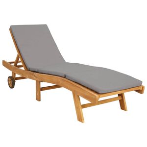 vidaXL Sonnenliege Polyester Braun und Hellgrau