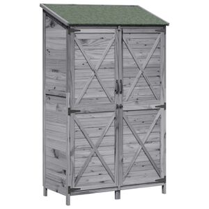 vidaXL Garten Shed Grau 106 x 56 x 176,5 cm Holzwerkstoff