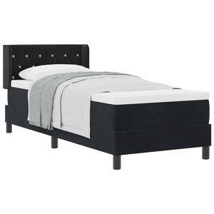 vidaXL Boxspringbett mit Kopfteil Schwarz 200 x 80 cm Samt