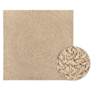 vidaXL Teppich ZIZUR 120x120 cm Jute-Optik Indoor und Outdoor